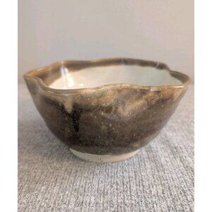 Rustic Handmade Wavy Pottery Bowl, 16cm/6", Signed, EUC